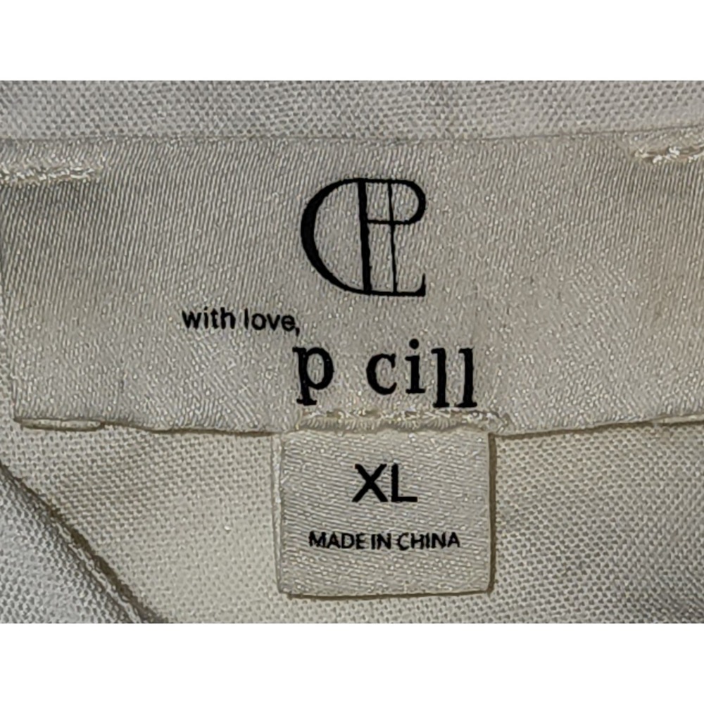 P Cill Womens XL White Oversized Dolman Sleeve Button Down Shirt Contemporary - Picture 4 of 7